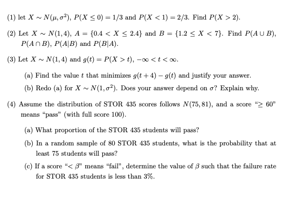 Solved 1 Let X N 4 02 P X 0 1 3 And P X 1 Chegg Com