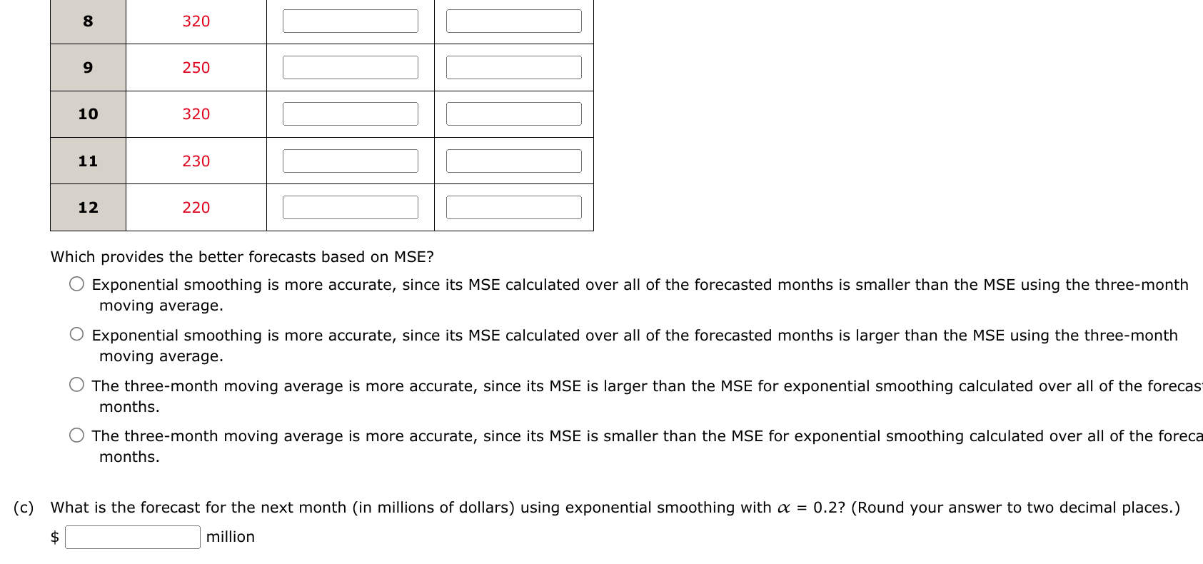 Solved a) Construct a time series plot. What type of pattern | Chegg.com