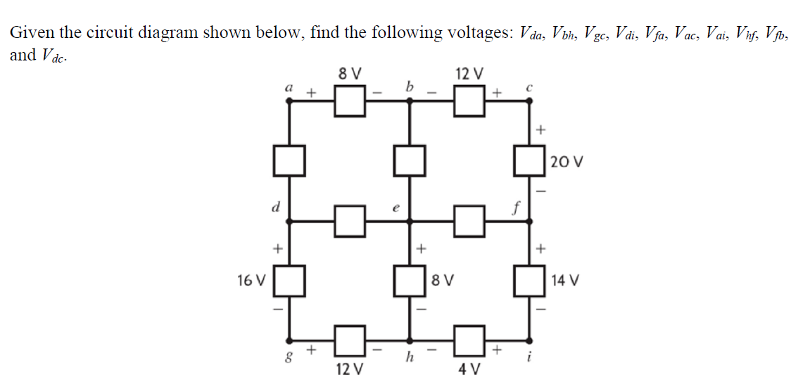 Solved Given the circuit diagram shown below, find the