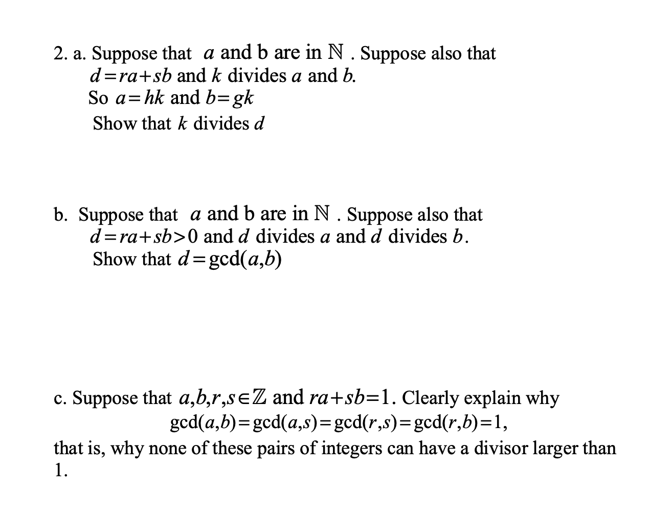 Solved 2 A Suppose That A And B Are In N Suppose Also Chegg Com