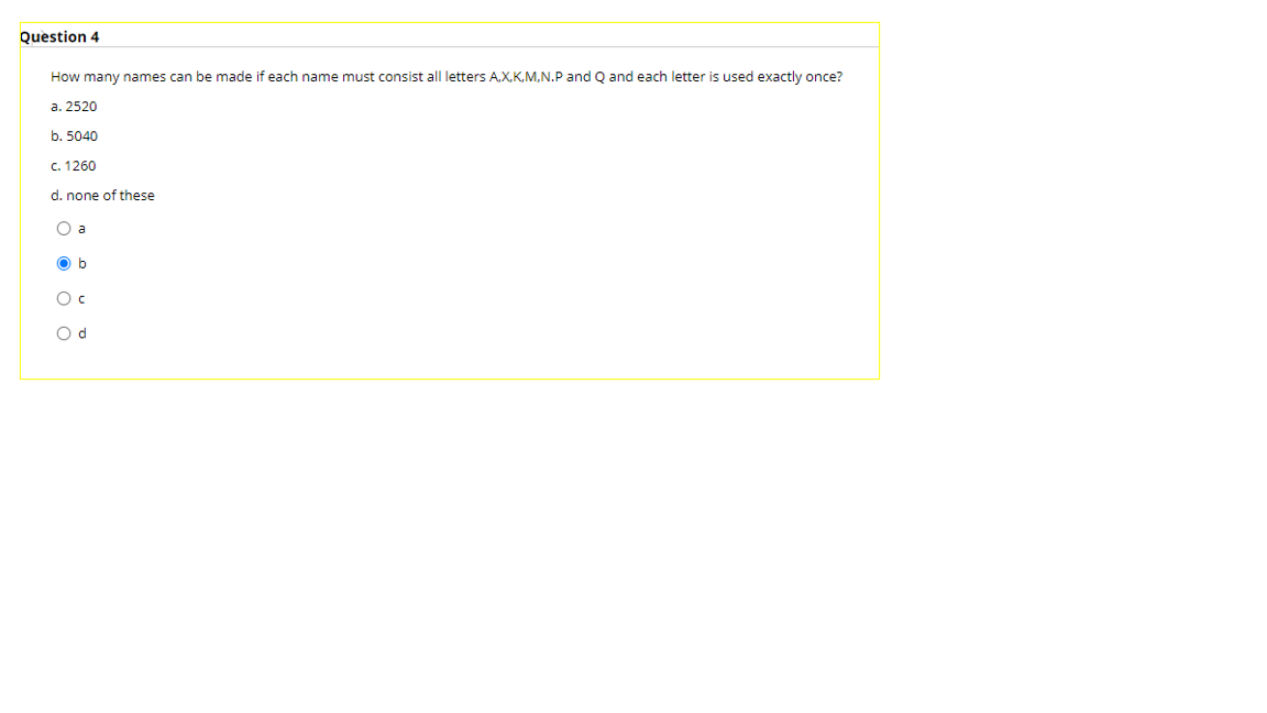 Solved Question 4 How many names can be made if each name | Chegg.com
