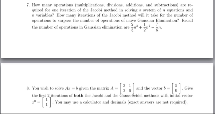 Solved How many operations (multiplications, divisions, | Chegg.com