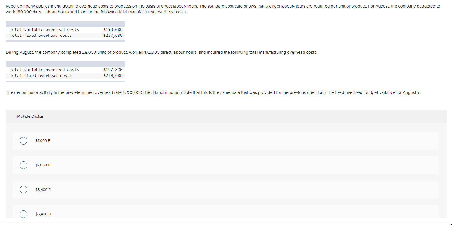 Solved If the denominator activity level exceeds the | Chegg.com