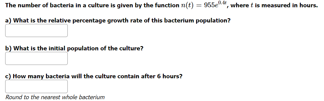 Solved The number of bacteria in a culture is given by the | Chegg.com
