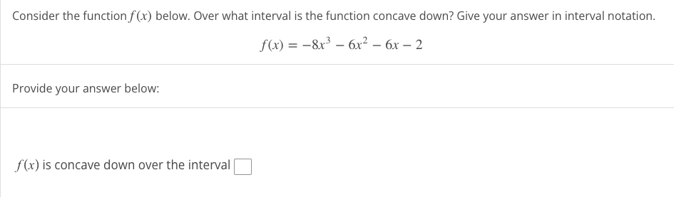 Solved Consider the function f(x) ﻿below. Over what interval | Chegg.com