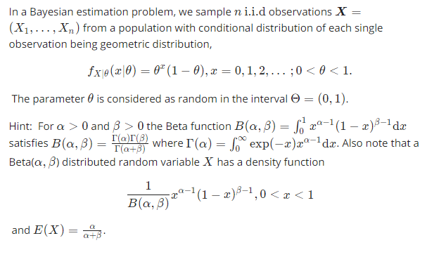 Solved In A Bayesian Estimation Problem, We Sample Ni.i.d | Chegg.com