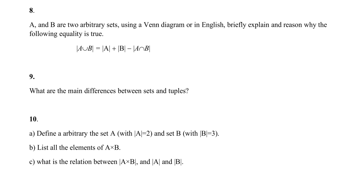 Solved A, and B are two arbitrary sets, using a Venn diagram | Chegg.com