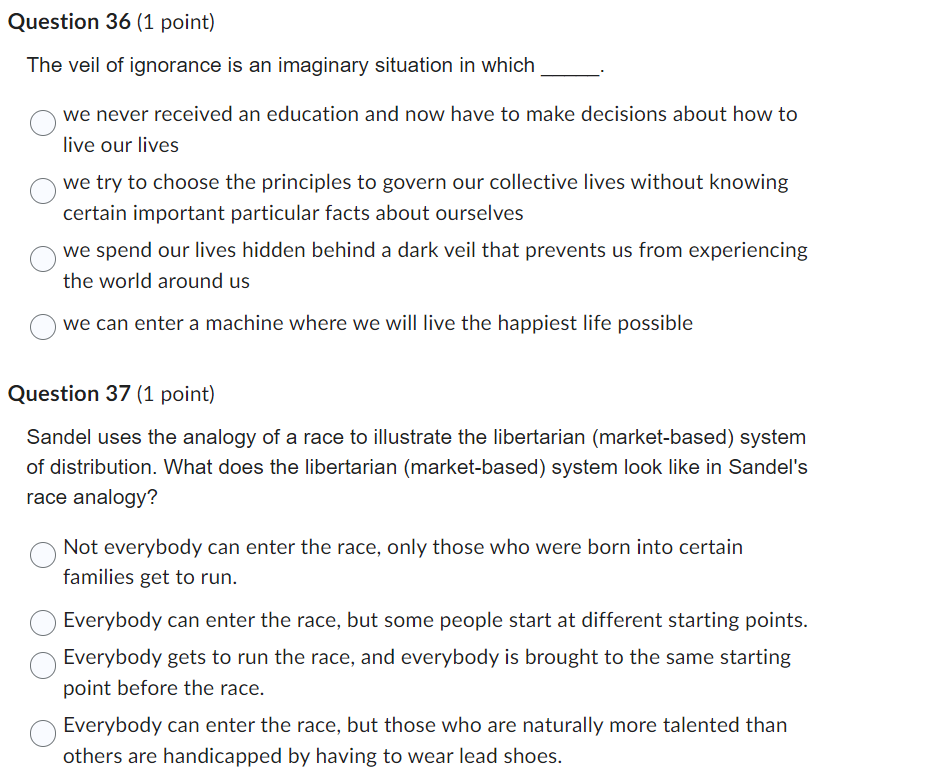 Solved The veil of ignorance is an imaginary situation in | Chegg.com