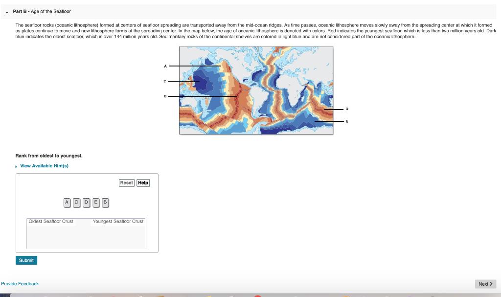 Solved Part A - Seafloor Spreading Although All Areas Of | Chegg.com