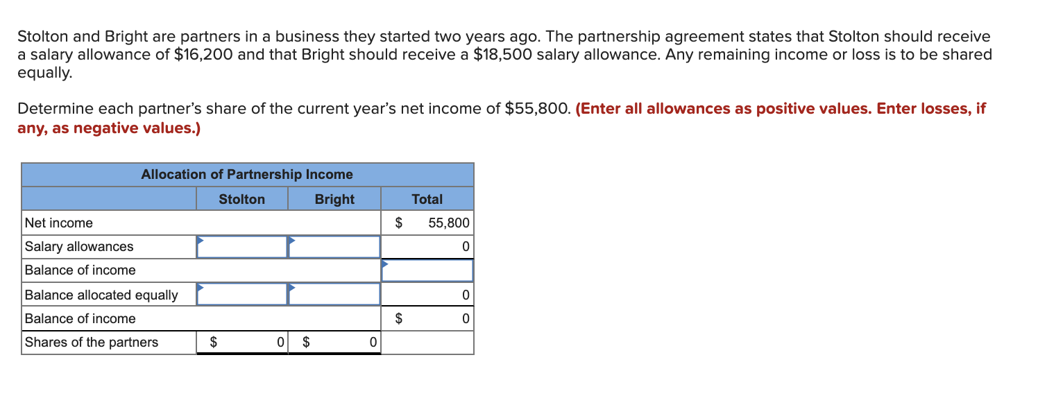 Solved Stolton and Bright are partners in a business they | Chegg.com