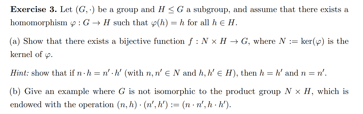 Solved Exercise 3. Let (G,:) Be A Group And H