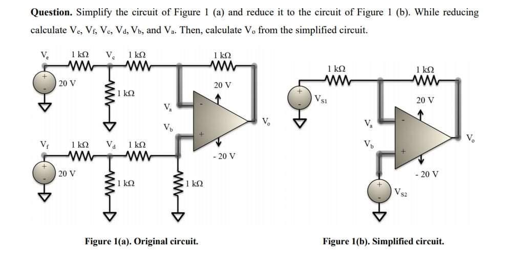 Solved Question. Simplify the circuit of Figure 1 (a) and | Chegg.com