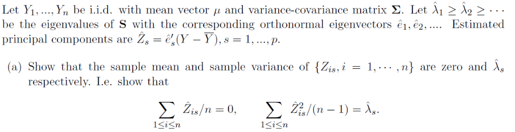 Let Yi, , Yn Be I.i.d. With Mean Vector μ And 