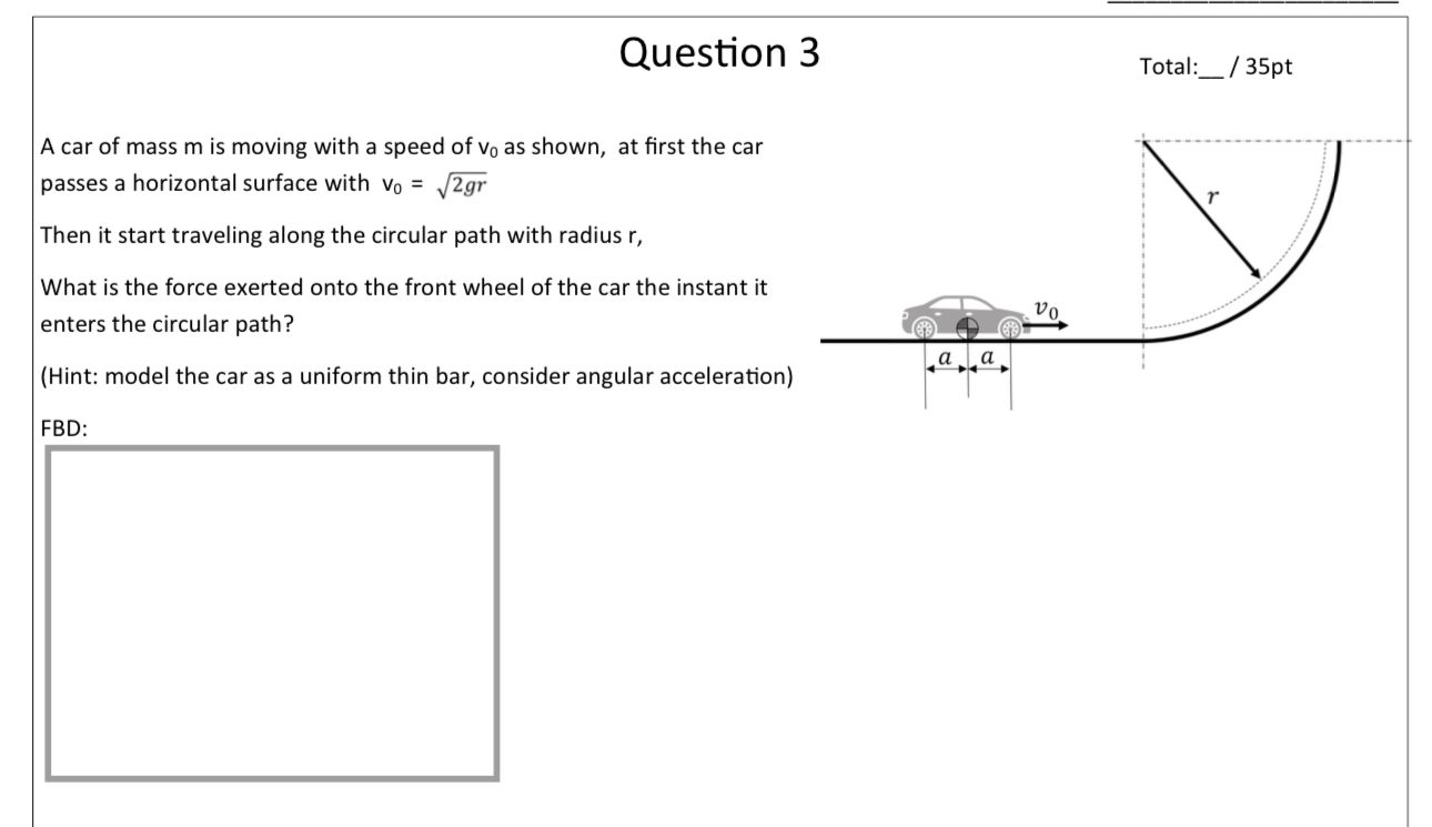 Solved A Car Of Mass M Is Moving With A Speed Of