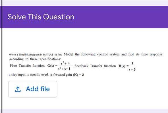 Solved Solve This Question 1 Write A Simulink Program In | Chegg.com