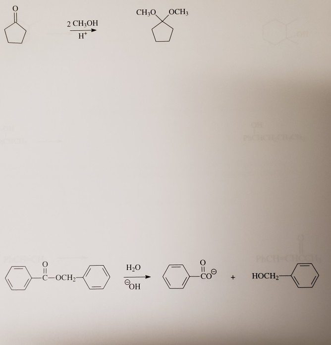 Solved CHO OCH3 2 CH3OH Ht + HOCH2 eHOCH? | Chegg.com