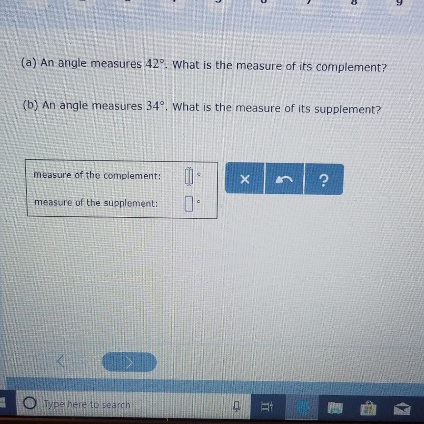 Solved 8 (a) An angle measures 42°. What is the measure of | Chegg.com