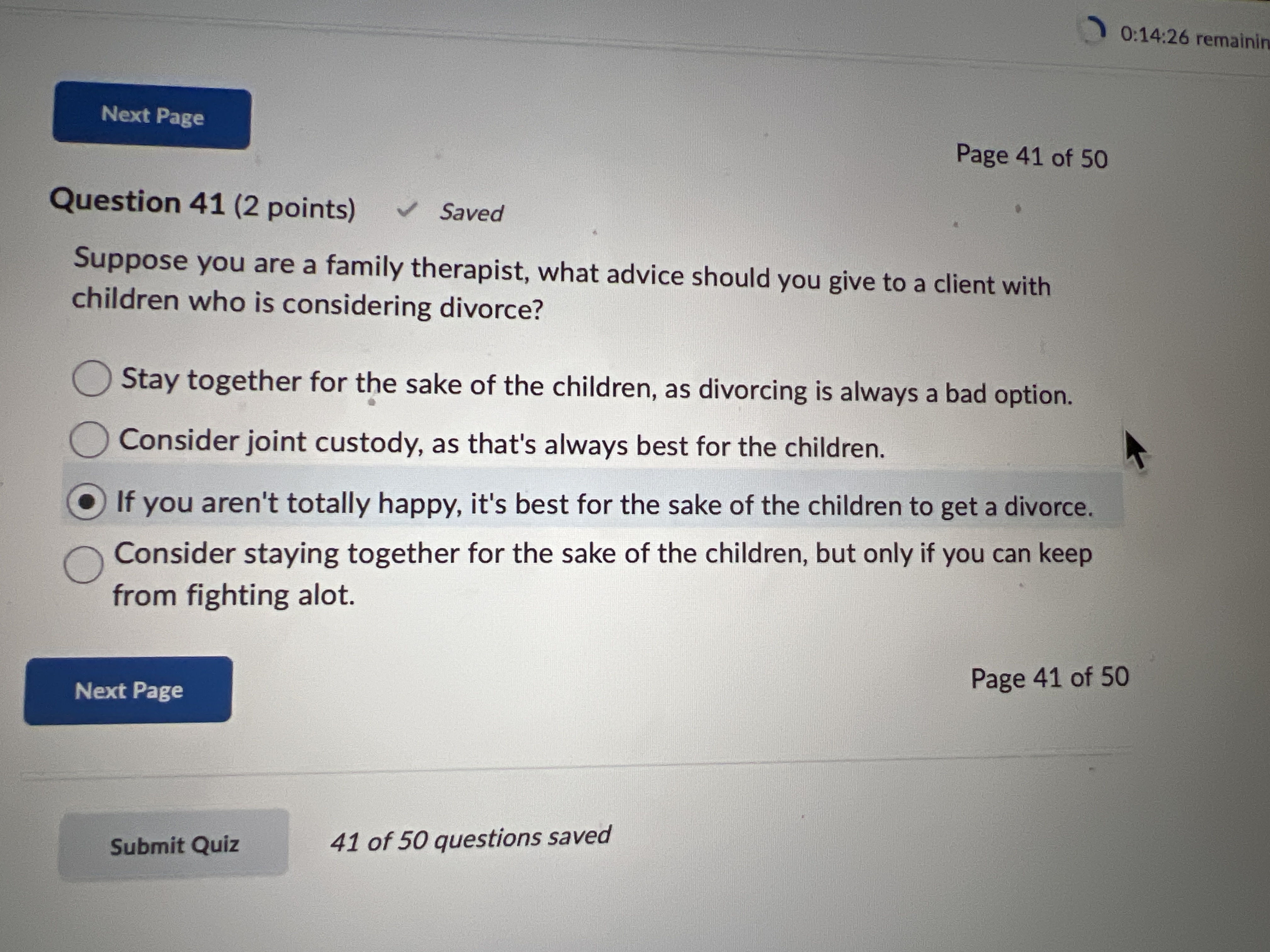 Solved Question 41 (2 ﻿points)Suppose you are a family | Chegg.com