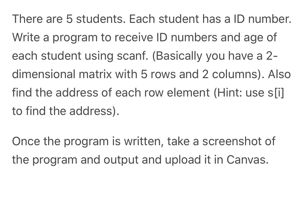 Solved There are 5 students. Each student has a ID number. | Chegg.com