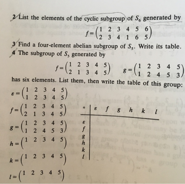 Solved B Examples Of Groups Of Permutations | Chegg.com