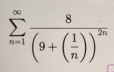 Solved 8 Σ 2n 1 m=1 9+ ( =)) n | Chegg.com