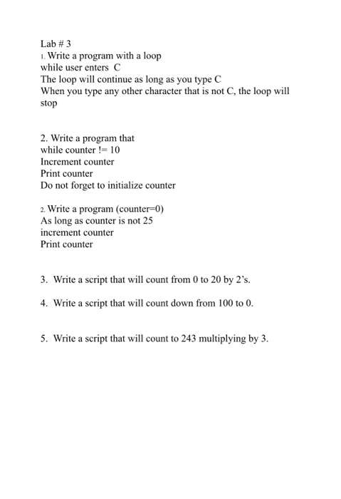 Solved Lab 3 1 Write A Program With A Loop While User 6862