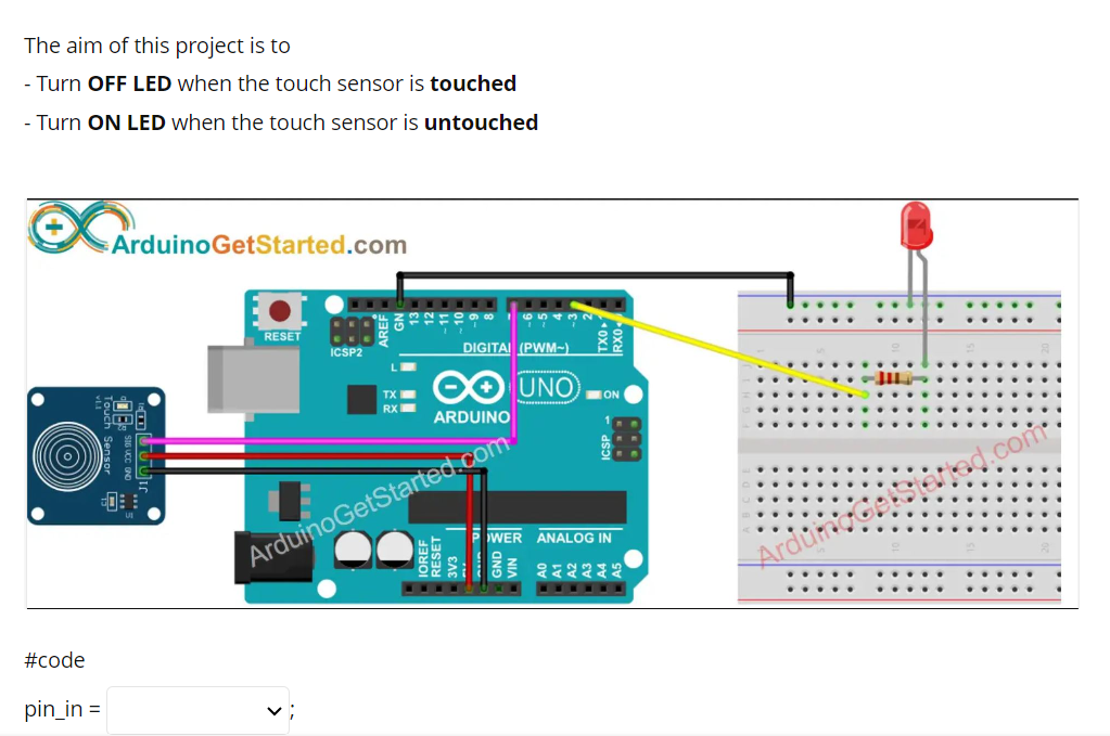 Solved The aim of this project is to - Turn OFF LED when the | Chegg.com