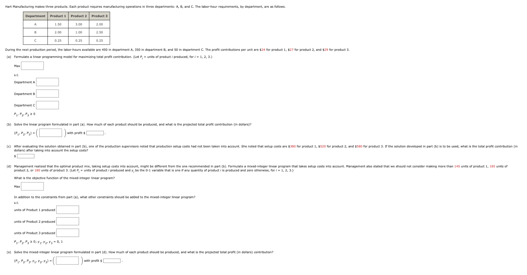 Solved (a) Formulate a linear programming model for | Chegg.com