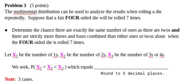 Multinomial Distribution Question Problem 3 (5 points) The multinomial distribution can | Chegg.com