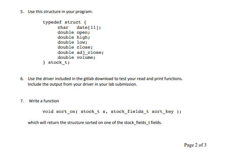 Lab Assignment 12 C Programming Fall 2019 Due: | Chegg.com