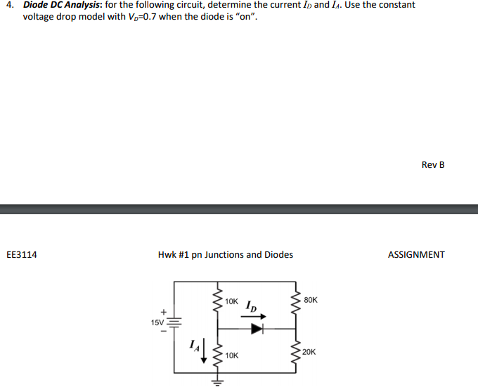 Solved 4. Diode DC Analysis: For The Following Circuit, | Chegg.com