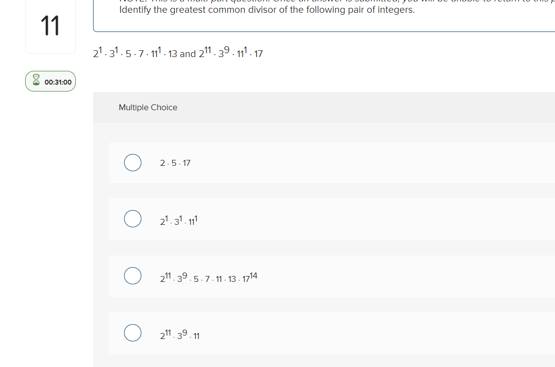 Solved Identify The Greatest Common Divisor Of The Following | Chegg.com