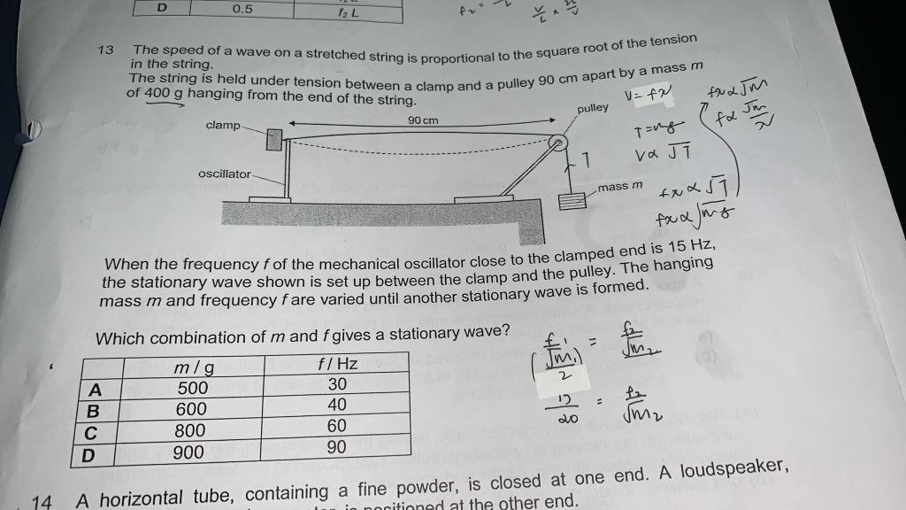 Solved The Speed Of A Wave On A Stretched String Is | Chegg.com