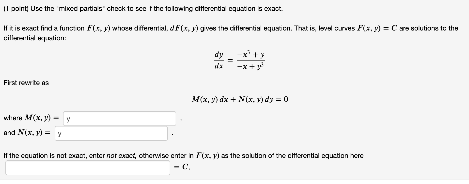 Solved (1 point) Use the 