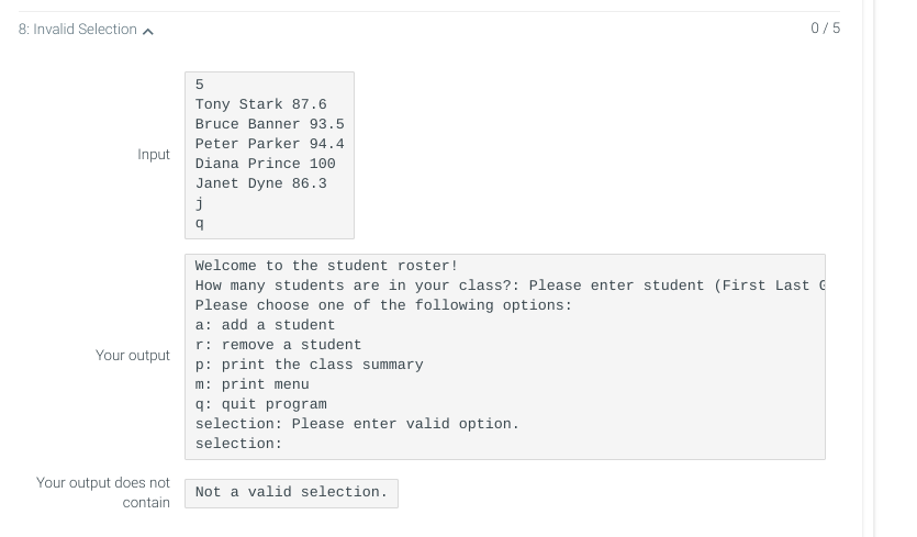 Solved how can I fix this output of my code | Chegg.com