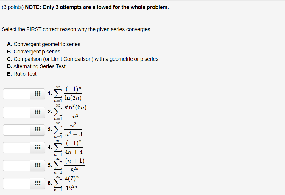 Solved (3 points) NOTE: Only 3 attempts are allowed for the | Chegg.com