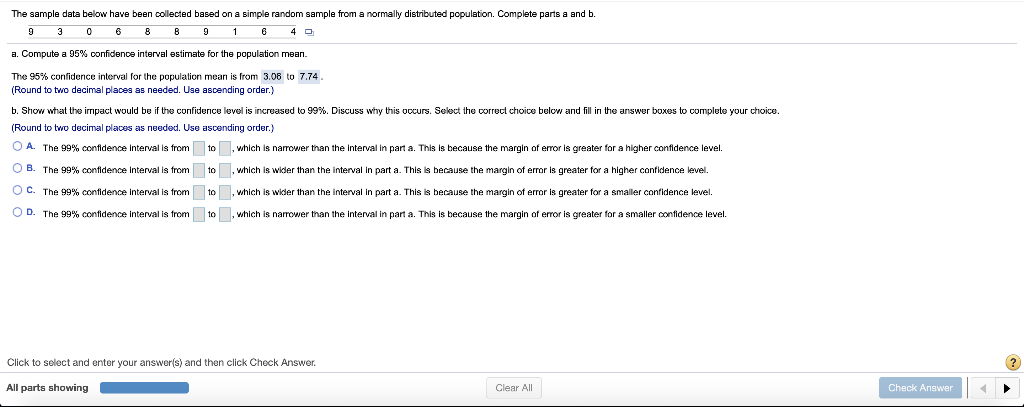 Solved The sample data below have been collected based on a | Chegg.com