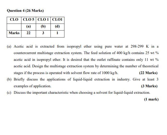 solved-a-acetic-acid-is-extracted-from-isopropyl-ether-chegg