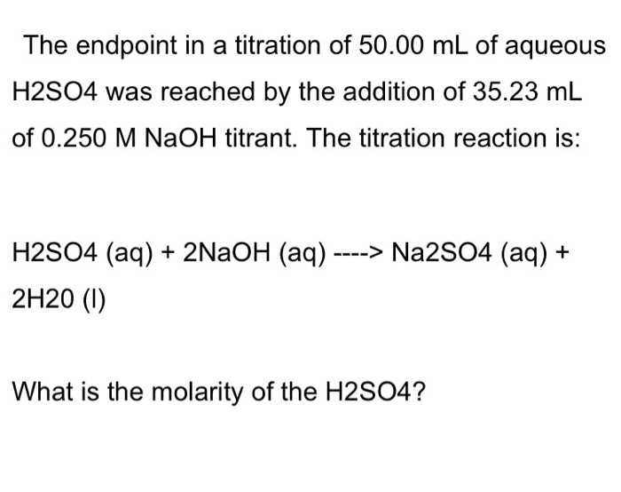 Solved The endpoint in a titration of 50.00 mL of aqueous