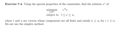 Solved Exercise 7.4. Using the special properties of the | Chegg.com