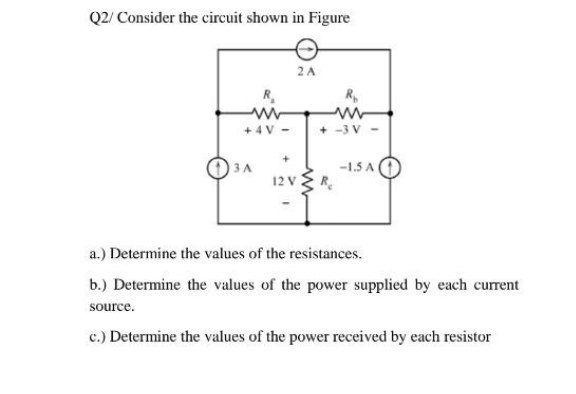 Solved Q2/ Consider the circuit shown in Figure 2A R RA + 4 | Chegg.com
