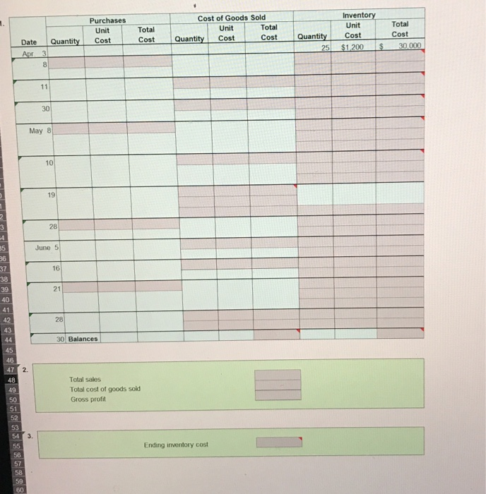 Solved I need help creating a LIFO and FIFO EXCEL sheet with | Chegg.com