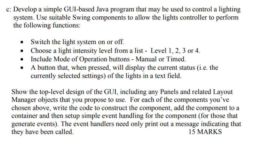 Solved c: Develop a simple GUI-based Java program that may | Chegg.com