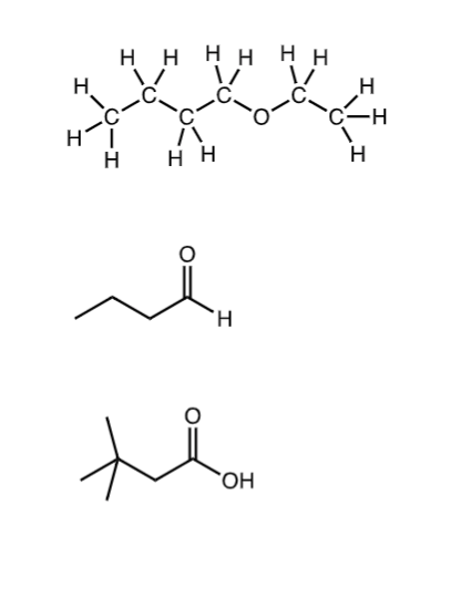 Solved For the following three molecules, identify the | Chegg.com