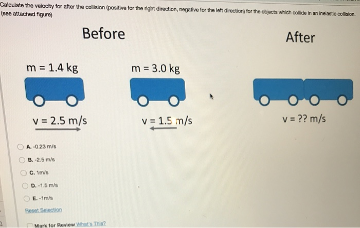 Solved Calculate the velocity for after th collision | Chegg.com