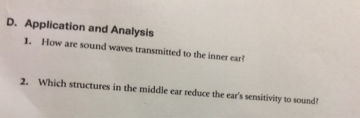 Solved Application and Analysis D. How are sound waves | Chegg.com
