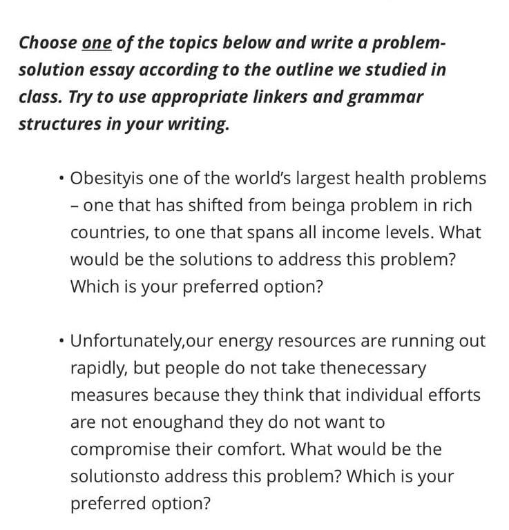 problem solution topics