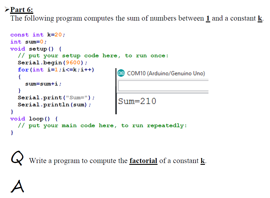 Solved Part 6 The Following Program Computes The Sum Of Chegg Com