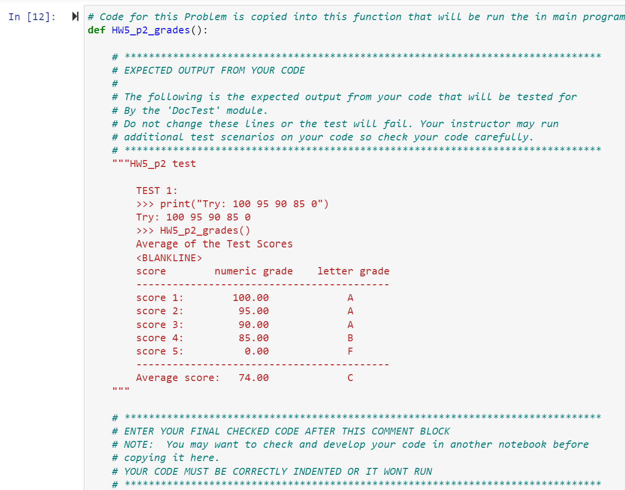 Solved 2. [20 points] Test Average and Grade Algorithm | Chegg.com