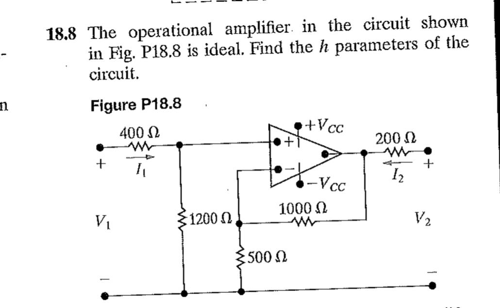 Solved 18.8 The Operational Amplifier. In The Circuit Shown | Chegg.com